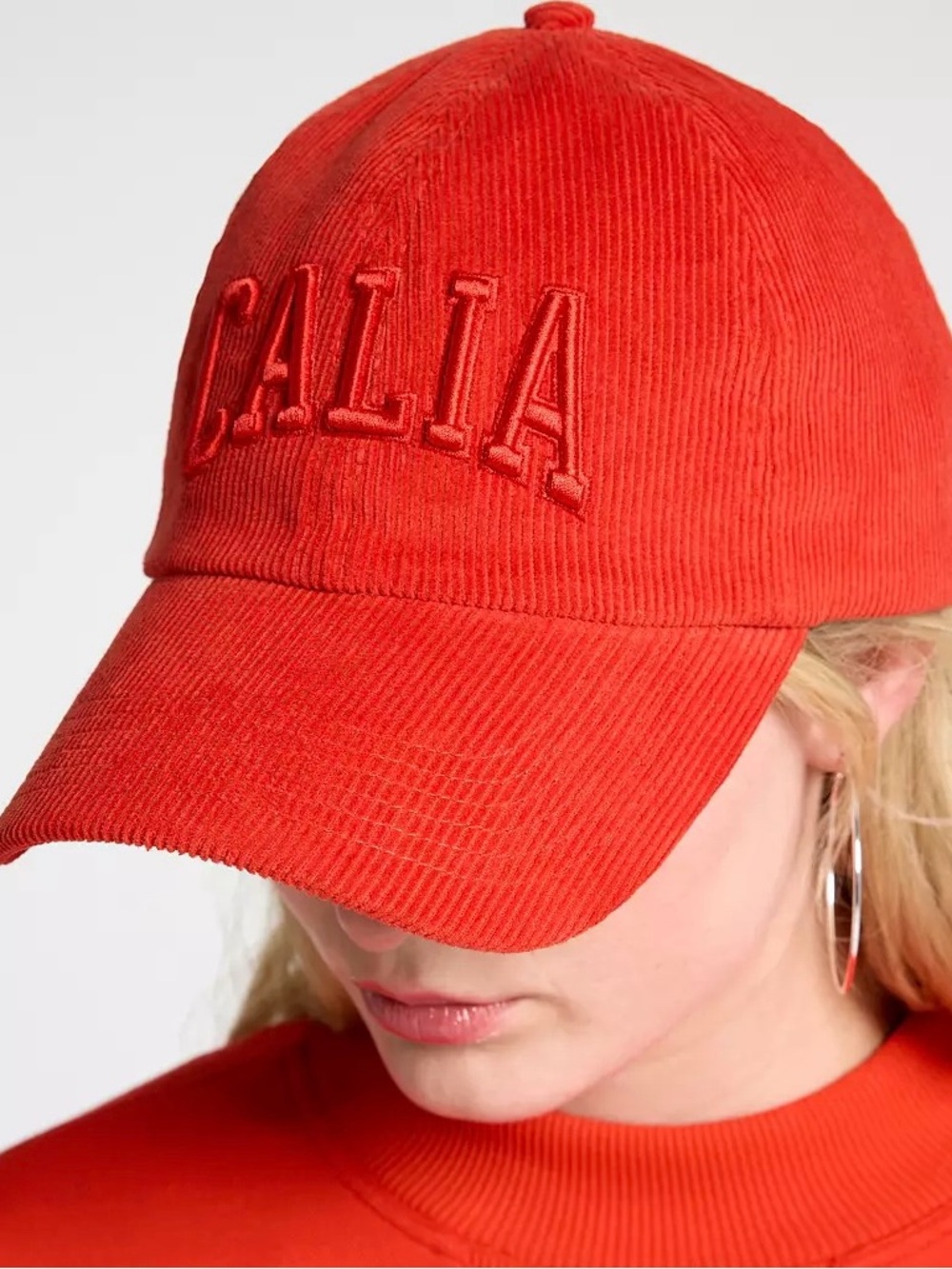 NWT Calia Anniversary Corduroy Cap, Fresh Red, Size OSFM